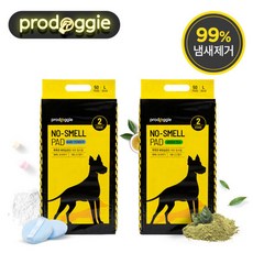 [프로도기] 99% 냄새제거 노스멜 배변패드 L 100매 (50매 x 2팩), 향 선택:그린티향 / 향 선택:베이비파우더향
