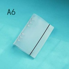 바인더 A5/A6표준 6구멍 루스리프 노트북 손장부 리필용 컬러 내부솜 내부페이지 루스리프종이 가죽지갑 케이스, T23-밀크색 A6스크럽 케이스