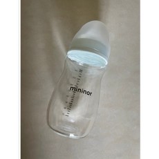 미니노어 스마트 유리젖병 240ml (젖꼭지 2단계 포함) 1개, 미니노어_유리젖병_160ml