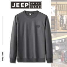 [당일발송] 지프스피릿 JEEP SPIRIT 맨투맨 남자 여자 남녀공용 커플 오버핏 긴팔티 롱슬리브 티셔츠 차콜 다크그레이 회색 JSC0105