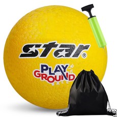 스타스포츠 플레이 그라운드볼 고무 배구공 피구공 투센볼가방 투센볼펌프, 옐로우, 1개