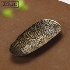 Z3JC 상차아연합금 티스푼 육군자 다발 쿵푸 다도 악세사리 순수수제 다듬기 쿵푸 다기, 청동색 다칙, 1개