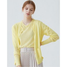질 스튜어트 뉴욕 여성 20FW 옐로우 펄장식 면혼방 가디건 JSSW0C130Y2
