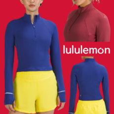 정품 룰루레몬 캐나다 여성 긴팔 집업 커버업 헬스복 헬스티셔츠