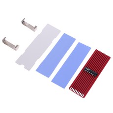 M.2 SSD NVMe 방열판 M2 2280 하드 디스크 알루미늄 PCIe SATA ssd PC 열 라디에이트열 패드 포함, [02] 빨간, 1개