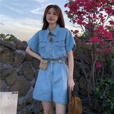 데님반팔점프수트