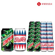 마운틴듀&펩시355ml X 각12개(총24개) 뚱캔 청량음료 편의점음료 콜라 펩시 마운틴듀 탄산 음료수, 24개, 355ml