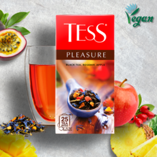 Tess Pleasure черный чай с манго, ананасом и маракуйей, 25 пакетиков