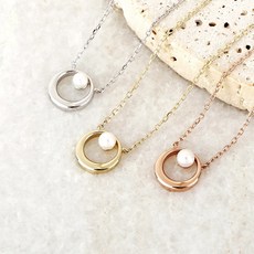 레뉴 천연석 탄생석 라운드 목걸이 / 14K 골드 3mm 보석 1월 부터 12월 생일선물