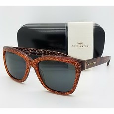 160430 / New Coach sunglasses HC8230 550487 57 Brown Orange Glitter Fashion Grey GENUINE