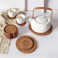 우민스토어 핸드메이드 라탄 컵받침 코스터 3size 캔들 디퓨져 화분받침, 라탄 코스터 / L_20cm