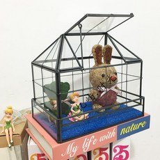 플라이봉봉 유리병 독창적 기하학무니 꽃집의 미경관 식물 보틀 DIY 실내 술장 진열 장식품 발렌타인데이 선물, 구리 소재다 블랙