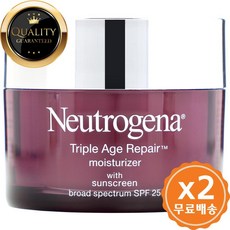 뉴트로지나 트리플 에이지 리페어 모이스춰라이저 위드 썬스크린 브로드 스펙트럼 SPF 25 - 48g, 수량: 2　　　　　(상품코드712p)