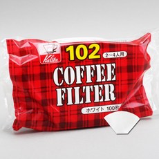 칼리타 여과지 커피필터 화이트 100매 (NK102) 핸드드립 칼리타필터 1인용필터 커피용품 홈카페, 1개, 1개