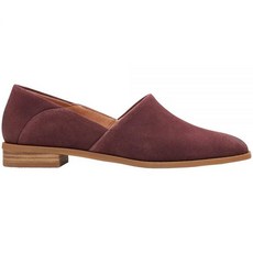 Clarks 여성용 퓨어 벨 드레스 로퍼 버건디 스웨이드