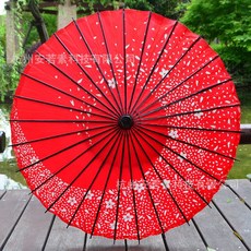 레트로 골동품 오일 종이 우산 일본식 중국 전통 수공예 우산 일본 레스토랑 전골 레스토랑 장식 우산, 직경 84Cm 레드 스타 꽃, 1개