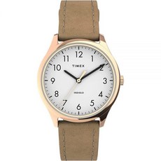 Timex 타이맥스 타임맥스 모던 이지 리더 여성용 손목시계 32mm 스트랩 베이지/로즈골드/화이트TW2T72400