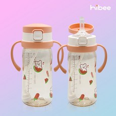 [100%국내제조]하이비 PPSU 에잇벤트 원터치 빨대컵 170ml 270ml 빨대2종포함, 1개, 수박볼빵곰 인디핑크