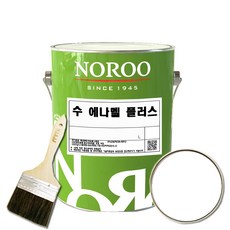 노루페인트 수에나멜 플러스 목재/철재용 유성페인트 + 붓세트, 1개, 유광흰색, 4L