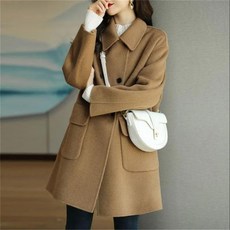 besteffie 캐시미어코트 여성용 와이드 울 캐시미어 코트 두꺼운코트 여성더블코트 E968