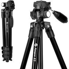 Fotopro 60인치 카메라 삼각대(캐리 백 리모콘 포함) 1/4나사 퀵 릴리스 플레이트 2.4lbs 휴대폰 DSLR 카메라용 여행용 삼각대 최대 하중 5.5lbs 빨간색, 57"" S3 BK