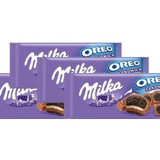 Milka 밀카 오레오 샌드위치 밀크 초콜릿 미니 비스킷 쿠키 92g 4팩 CORREXIKO