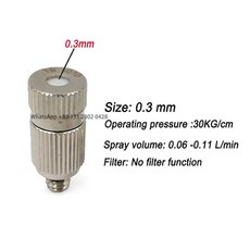 고압 미스트 제트 분무기 미스트 스프레이 깍지 0. 0.8mm 3 6 인치 0, 3010, 1개