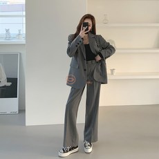 오르난 여자 봄 박시핏 정장 바지 세트 R202