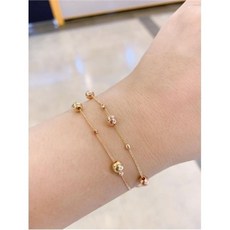 MINIGOLD 14K 통통볼3+5mm팔찌 BFEM4041