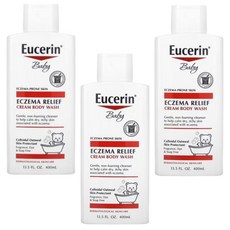 2+1 Eucerin 유세린 베이비 바디워시 엑지마 릴리프 아기 400ml Eczema Relief/해외직구 미국정품, 3개