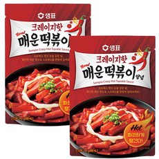 일루몬트 간편 캠핑요리 샘표 크레이지 핫 매운떡볶이 양념 110g 2인분, 2팩