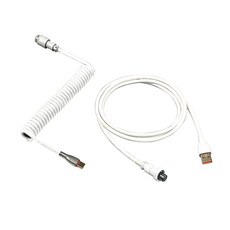 젝투스 ZECTUS 기계식키보드 항공케이블 USB-C 코일형 이중 편조 구조, Coiled Cable-고스트 화이트 - 스쿠버프로hud케이블