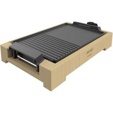 Cecotec 전기 레인지 핫플레이트 휴대용 전기렌지 쿡탑 세코텍 테이스티 앤 그릴 2000 대나무 및 핫 플레이트 W 프레임 조절식 온도 조절기 혼합 표면 식기 세척기 안전, 33.3 x 49.5 x 13 cm
