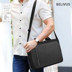 [빌리버스] 남자 노트북 가방 BJI349 노트북 15.6 수납가능 캐리어 결합 크로스백