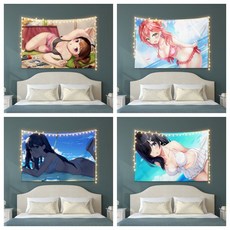 2차원 미녀 캐릭터 애니메이션 섹시 유혹 패브릭 포스터 벽보 학교 기숙사 방 벽보 그림