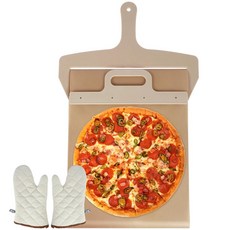 손잡이가 슬라이딩 피자 껍질 나무 삽 휴대용 내구성 뒤집개 베이, 1.1pc, 1개