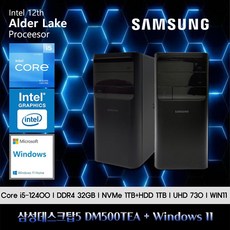 삼성데스크탑5 12세대 i5 컴퓨터 DM500TEA-A58A+WIN11(i5-12400/32GB/SSD1TB+HDD1TB/UHD730/WIN11), 32GB
