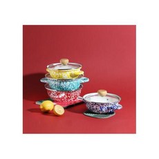 하코야 마블 인덕션ih 전골냄비 유리뚜껑 법랑 양수 캠핑 오뎅샤브샤브 1인 미니 19cm