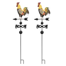 ZLD 2pcs 47 ''수탉 풍향계 금속 철 풍속 회 전자 정원 장식