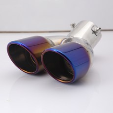오뉴마켓 머플러팁 머플러튜닝 머플러커터 모즈 영동 레너드 배기튜닝 스테인리스 스틸 테일게이트 1 2 가스 컵 겹 장식, 레너드 전용 쌍관 굽다 블루 타입 원차 위치 리필
