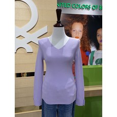 베네통 심플 골지 브이넥 슬림핏 니트 BAKP04911