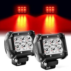 Nilight - 60001SB LED 포드 2개 18W 1260LM 스팟 LED 오프로드 조명 매우 밝은 운전 안개등 보트 조명 운전 조명 LED 작업 조명 SUV 지프 램프, 레드