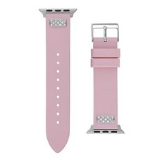 GUESS 애플 워치와 호환되는 여성용 스마트워치 밴드 (38MM-40MM) 네이비 모던., Pink/Bling, 1개