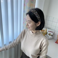 [썸띵무드] 트위드 블링블링 헤어밴드 제니 여성 머리띠