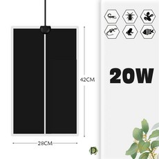 110V 5W-45W 미국 플러그 테라리움 파충류 열 매트 조정 가능한 온도 컨트롤러 난방 따뜻한 패드 애완, D-20w, 1개