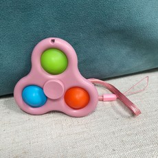 손가락 버블 음악 자이로 마우스 킬러 자이로 키 체인 감압 감압 핸들 프레스 스위치 장난감, 하나, 3 잎 핑크 버블 음악 손가락 탑