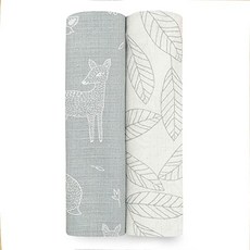 EOM Aden by aden anais Silky Soft Swaddle Baby Blanket 100 % Cotton [Woodsy] - E0126082YJT73Y0, Woodsy