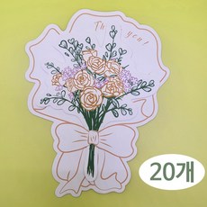 알파벳샵 예쁜 감사 편지 꽃다발 카드 엽서 세트, 2. 장미꽃 20개입