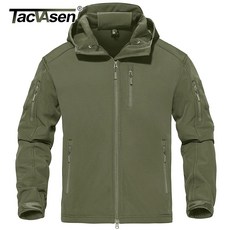 방검복 삼단봉 호신용품 방탄조끼 방탄복 TACVASEN 남성용 방수 전술 플리스 안감 재킷 지퍼 포켓 포함 야외 소프트쉘 후드 작업 바람막이 코트, 1개