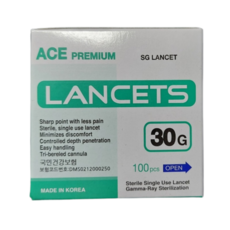 국산 에이스 프리미엄 채혈침 란셋 30G 100개입 세원양행 수동 랜싯 LANCETS, 1개